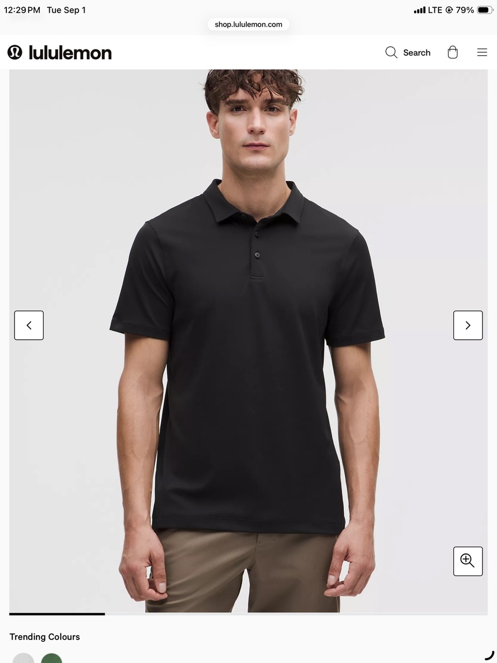 Lululemon Men's Black Polo Shirt